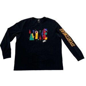 Nike Air Gamechanger T-Shirt  Black Design Art Sportswear Long Sleeve Size XXL